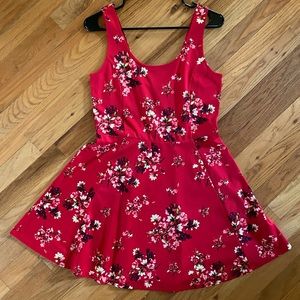 H&M red floral skater dress - size 12 - NWOT